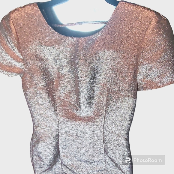 Express Pink Metallic Short Sleeve Dress Sz 8 - Picture 4 of 12